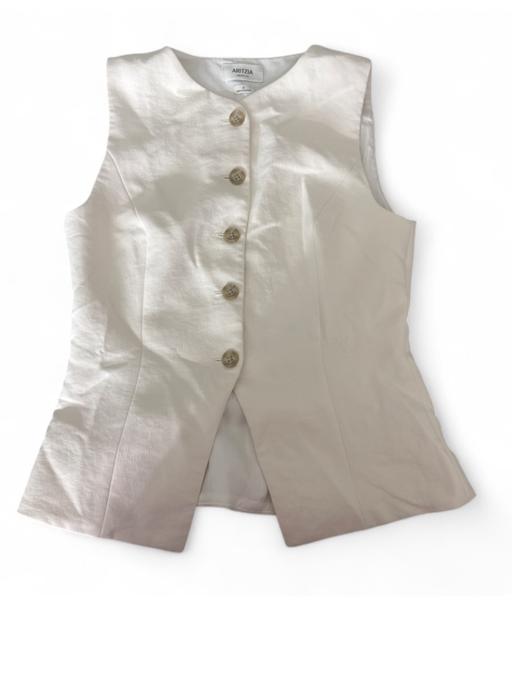 Aritzia Cream Sleeveless Button-Front Kids Vest